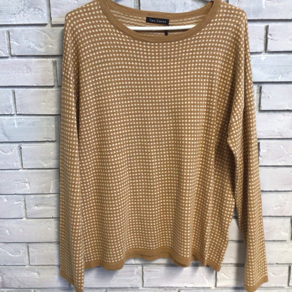 NWT - TWO DANES COPENHAGEN 100% COTTON CREWNECK PULLOVER SWEATER SIZE LARGE